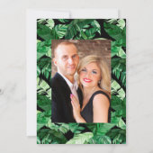 Moderne Tropische Chevron Trouwfoto Kaart (Achterkant)