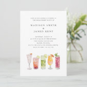 Moderne Tropische Cocktails Wedding Engagement Par Kaart (Staand voorkant)