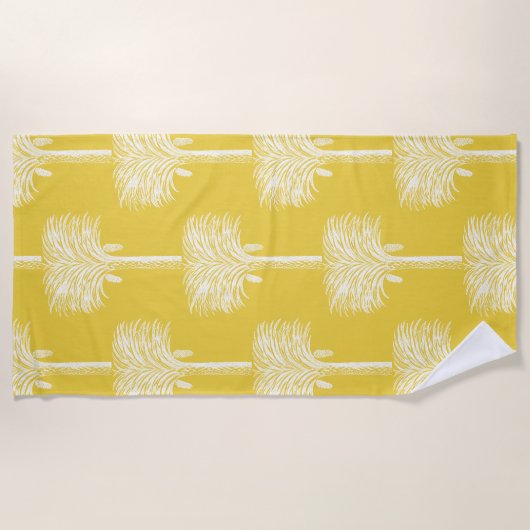 Moderne tropische datum Palm geel Strandlaken (Voorkant)