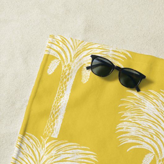 Moderne tropische datum Palm geel Strandlaken (In situ)