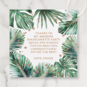 Moderne Tropische & Diamanten Verlovingsfeestje Bedankjes Labels (Achterkant)