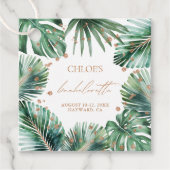 Moderne Tropische & Diamanten Verlovingsfeestje Bedankjes Labels (Voorkant)