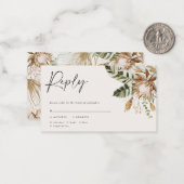 Moderne tropische elegant bruiloft RSVP-kaart Notitiekaartje (Voorkant / Achterkant in situ)