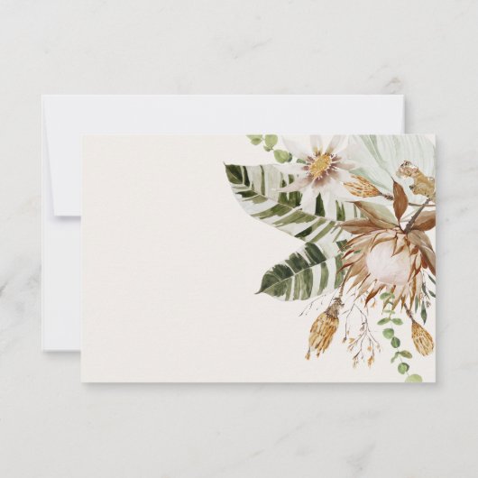 Moderne tropische elegant bruiloft RSVP-kaart RSVP Kaartje (Achterkant)