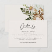 Moderne tropische elegant bruiloft RSVP-kaart RSVP Kaartje (Voorkant / Achterkant)