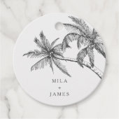 Moderne tropische elegante minimalistische bruilof bedankjes labels (Voorkant)