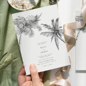 Moderne tropische elegante minimalistische bruilof kaart