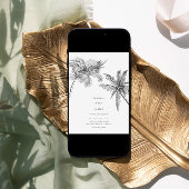 Moderne tropische elegante minimalistische bruilof kaart