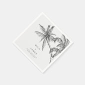 Moderne tropische elegante minimalistische bruilof servet (Hoek)