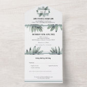 Moderne tropische elegantie all in one uitnodiging (Binnen)