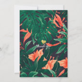 Moderne tropische Floral Gold Lijst Hawaiian Weddi Kaart (Achterkant)