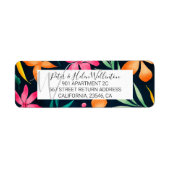 Moderne tropische florale waterverf etiket (Voorkant)