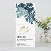 MODERNE TROPISCHE FOLIAGE MONSTERA-BABY SHOWER KAART (Staand voorkant)