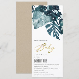 MODERNE TROPISCHE FOLIAGE MONSTERA-BABY SHOWER KAART