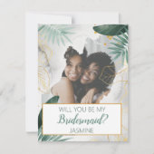 Moderne tropische foto | Bent u mijn Bridesmaid? (Voorkant)