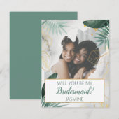 Moderne tropische foto | Bent u mijn Bridesmaid? (Voorkant / Achterkant)
