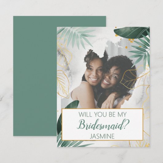 Moderne tropische foto | Bent u mijn Bridesmaid? (Voorkant / Achterkant)