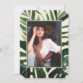 Moderne tropische foto slaat de datum op save the date (Achterkant)