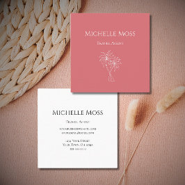 Moderne tropische gebladerte palmbomen botanisch vierkante visitekaartje