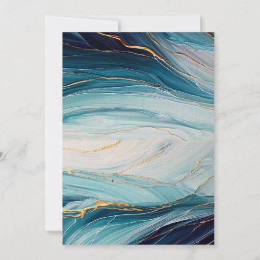 Moderne Tropische gelukzaligheid Gouden Inkt Ocean Kaart (Achterkant)