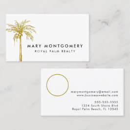 Moderne tropische gouden palmboom professionele fo visitekaartje
