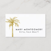 Moderne tropische gouden palmboom professionele fo visitekaartje (Voorkant)
