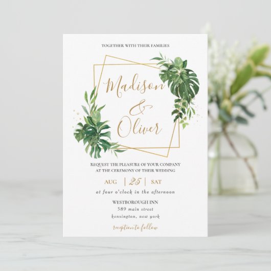 Moderne tropische goudweddenschap kaart (Staand voorkant)