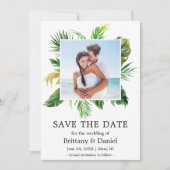 Moderne Tropische Greenery sparen de Datum Fotokaa Save The Date (Voorkant)