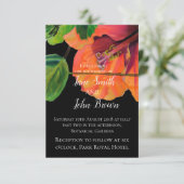 Moderne tropische hibiscus kunst bloem bruiloft kaart (Staand voorkant)