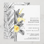 Moderne tropische huwelijksreceptie uitnodiging (Voorkant / Achterkant)