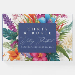 Moderne Tropische Kleurrijke Herfst bruiloft Gastenboek