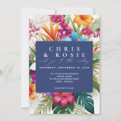 Moderne Tropische Kleurrijke Herfst bruiloft uitno Kaart (Voorkant)