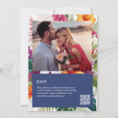 Moderne Tropische Kleurrijke Herfst bruiloft uitno Kaart (Achterkant)