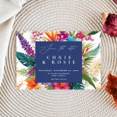 Moderne Tropische Kleurrijke Herfst bruiloft uitno Kaart