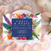 Moderne Tropische Kleurrijke Herfst bruiloft uitno Kaart