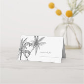 Moderne tropische minimalistische bruiloft plaatskaartje (Voorkant)