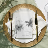 Moderne tropische minimalistische bruiloft programmakaart