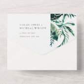 MODERNE TROPISCHE MONSTERA FOLIAGE GROENE WATERVER ALL IN ONE UITNODIGING (Achterkant)