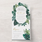 MODERNE TROPISCHE MONSTERA FOLIAGE GROENE WATERVER ALL IN ONE UITNODIGING (Binnen)