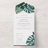 MODERNE TROPISCHE MONSTERA FOLIAGE GROENE WATERVER ALL IN ONE UITNODIGING (Binnen)