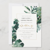 MODERNE TROPISCHE MONSTERA FOLIAGE WEDDING INVITE BEDANKKAART (Voorkant)