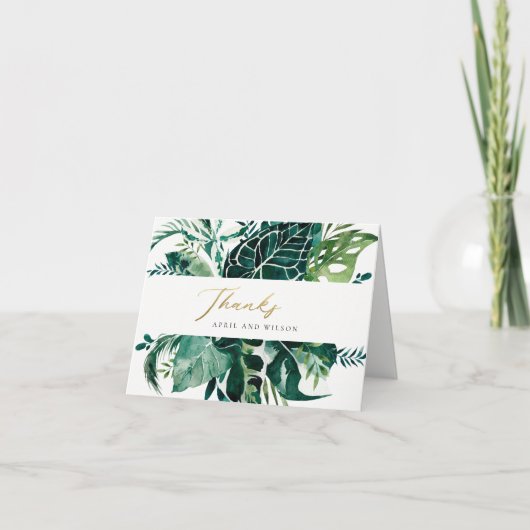 MODERNE TROPISCHE MONSTERA GROENE FOLIAGE DAN BEDANKKAART (Voorkant)