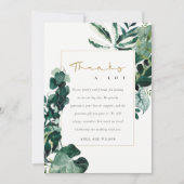 MODERNE TROPISCHE MONSTERA GROENE FOLIAGE WEDDING BEDANKKAART (Voorkant)