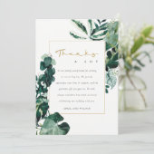MODERNE TROPISCHE MONSTERA GROENE FOLIAGE WEDDING BEDANKKAART (Staand voorkant)