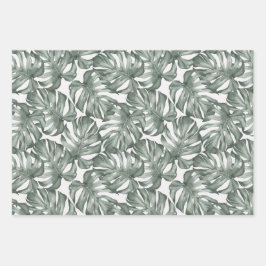 Moderne tropische Monstera Hawaïaans Inpakpapier Vel