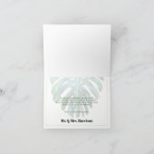 Moderne tropische monstera Leaf Gold Beach bruilof Bedankkaart (Binnen)