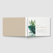 Moderne tropische monstera Leafy Foliage Wedding Gastenboek (Volledig)