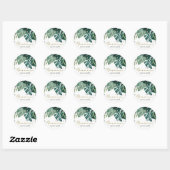 MODERNE TROPISCHE MONSTERA-LOOF BRUIDSSCHOOT RONDE STICKER (Vel)