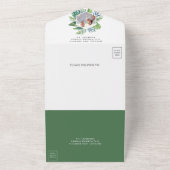 Moderne tropische monstera palm leves Wedding All In One Uitnodiging (Buitenkant)