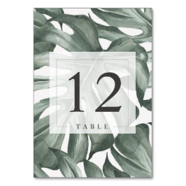 Moderne tropische monstera palm leves Wedding Kaart